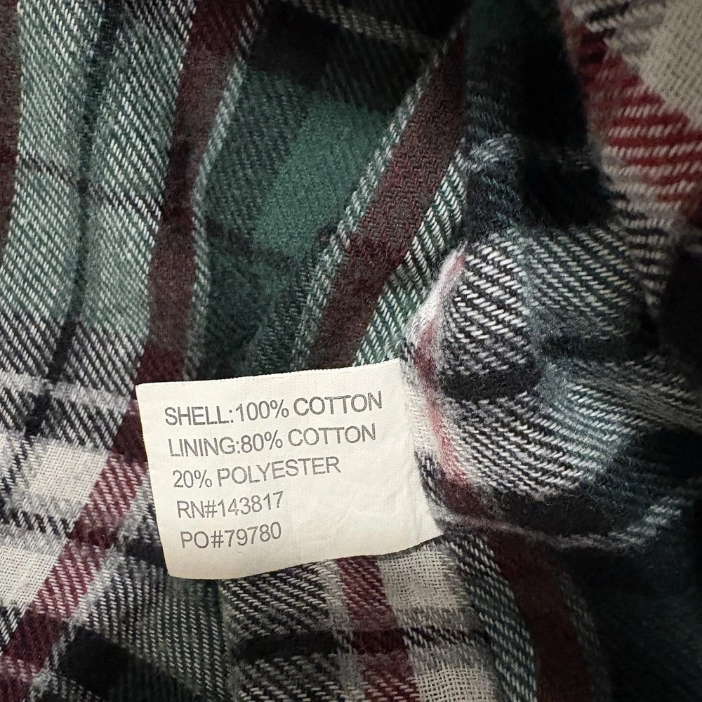 Rustic Ridge Shirt Jacket Mens 2XL Brown Flannel Lined Chamois Work Shacket Cttn - Picture 6 of 10